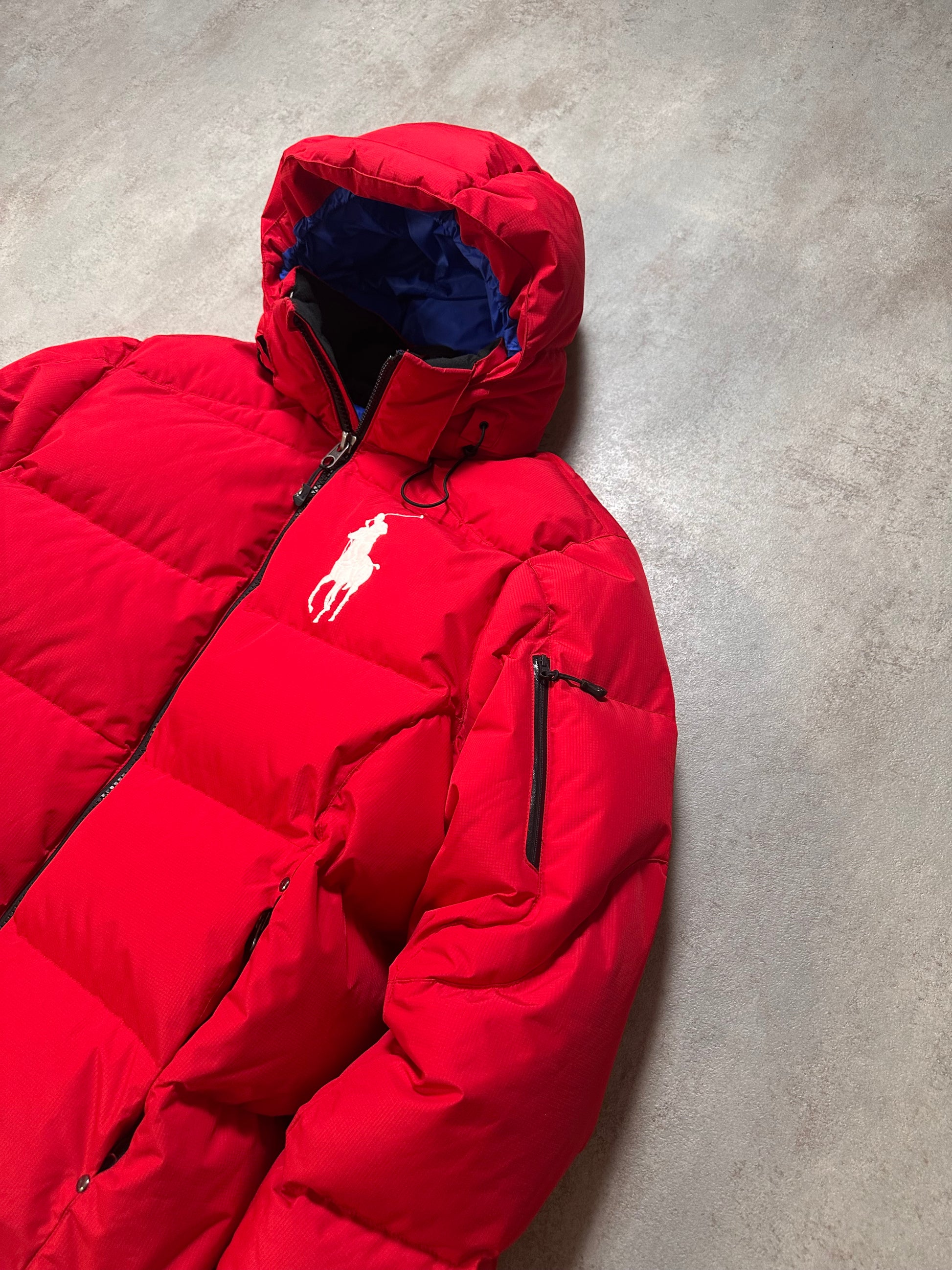 Polo Ralph Lauren Puffer Jacket Red,Blue&White /Size L
