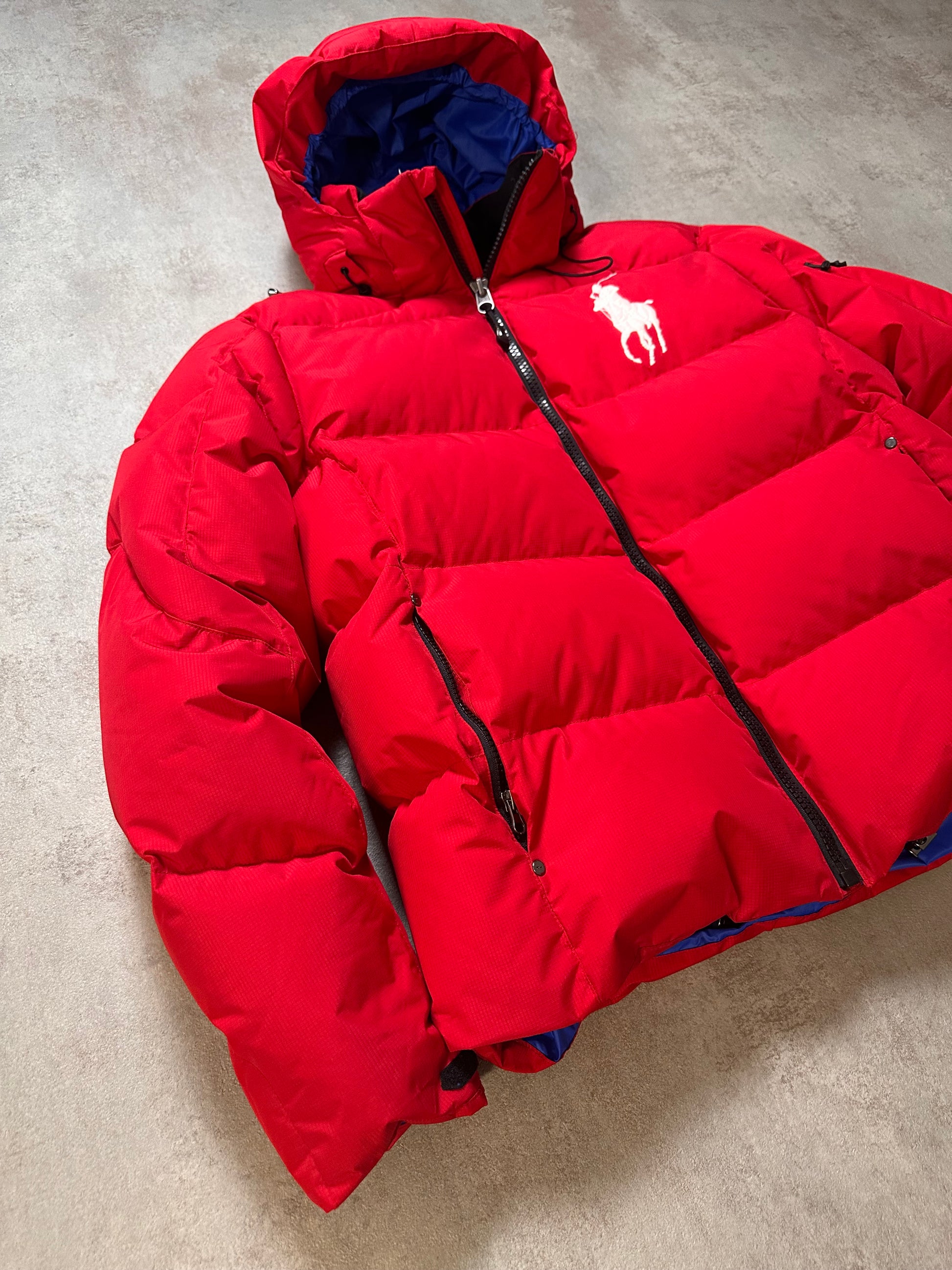 Polo Ralph Lauren Puffer Jacket Red,Blue&White /Size L