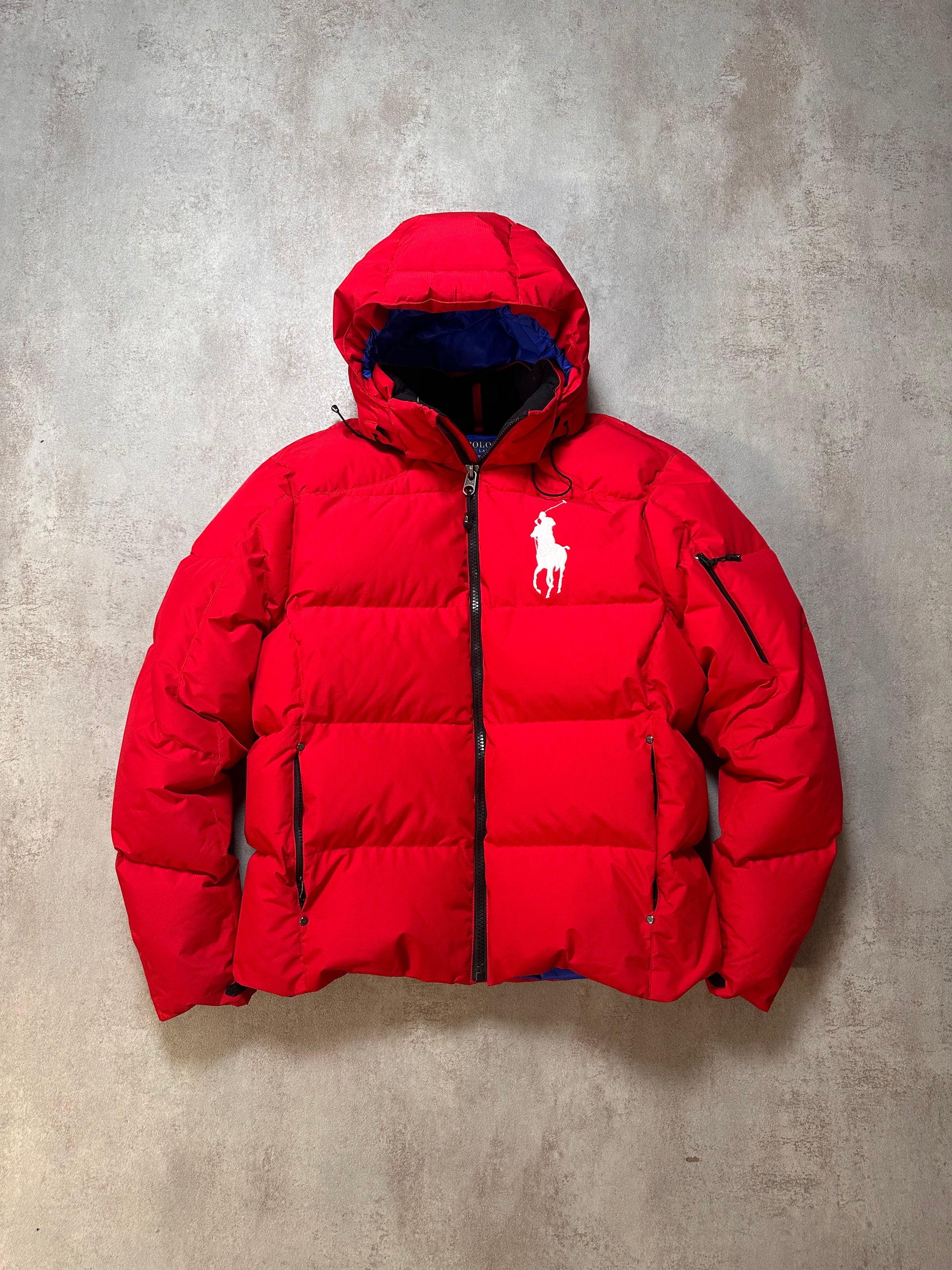 Polo Ralph Lauren Puffer Jacket Red,Blue&White /Size L