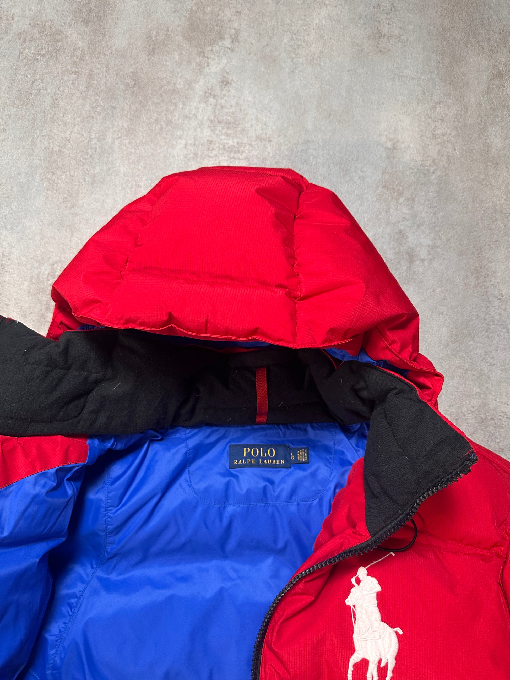 Polo Ralph Lauren Puffer Jacket Red,Blue&White /Size L